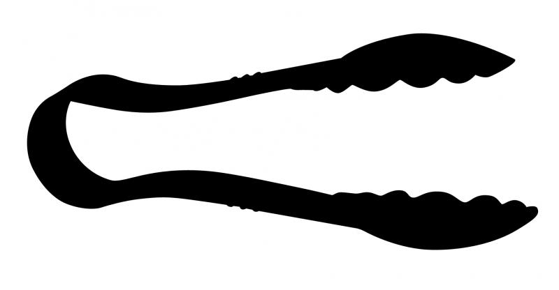 6-inch Polycarbonate Black Scallop Tong 1 6-inch Polycarbonate Black Scallop Tong